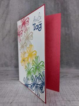 Grußkarte Genieße jeden Tag mit Blüten handgemacht